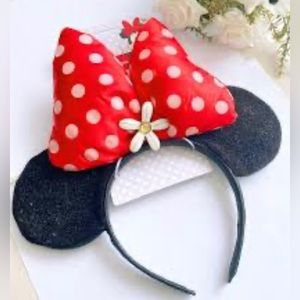 Disney Mickey Minnie Ears Headband Cosplay Hairband with Big Bow DecoratePlush
